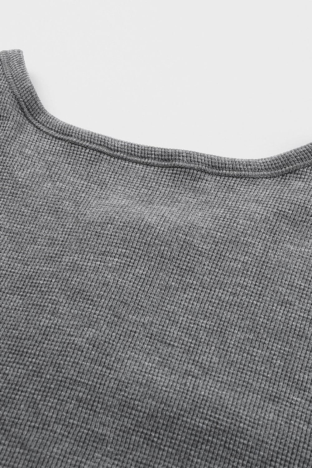 Round Neck Henley Top