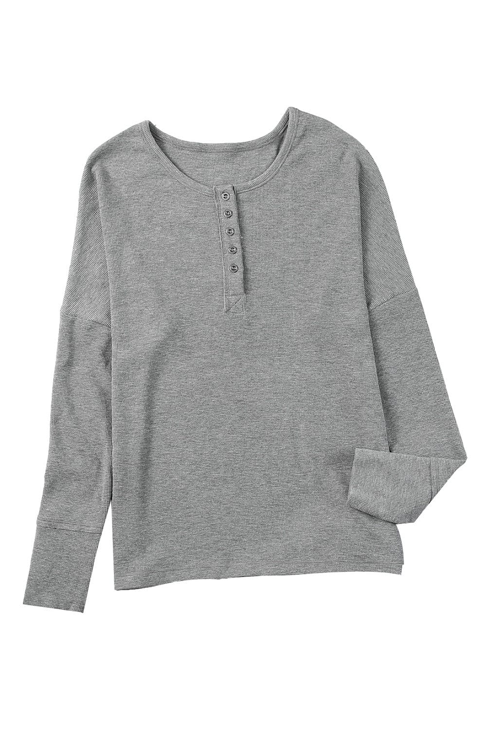 Round Neck Henley Top