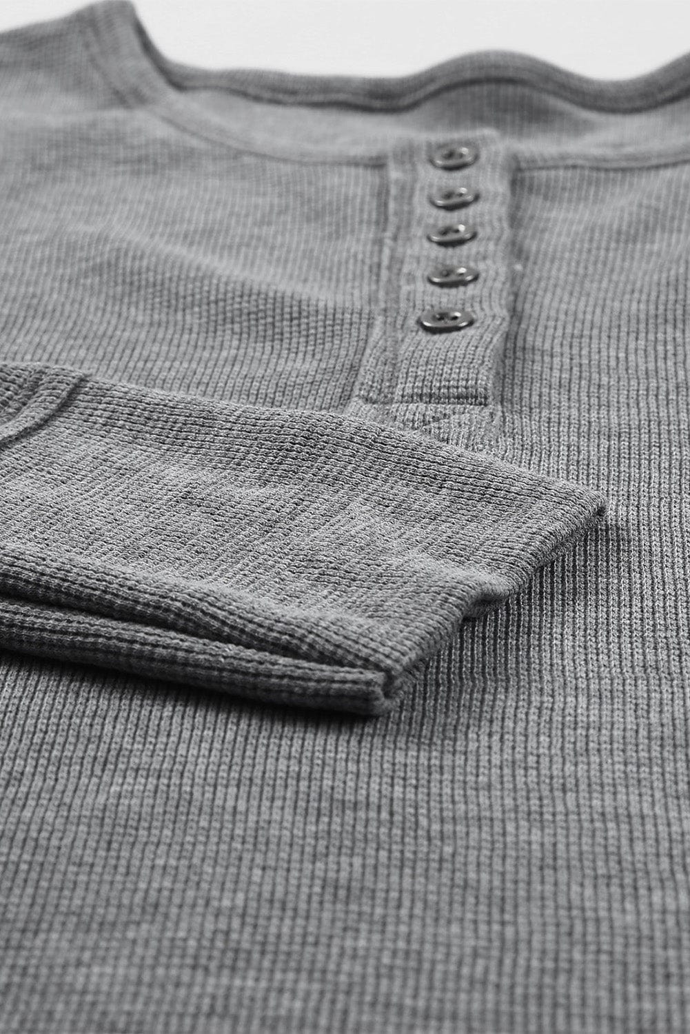 Round Neck Henley Top