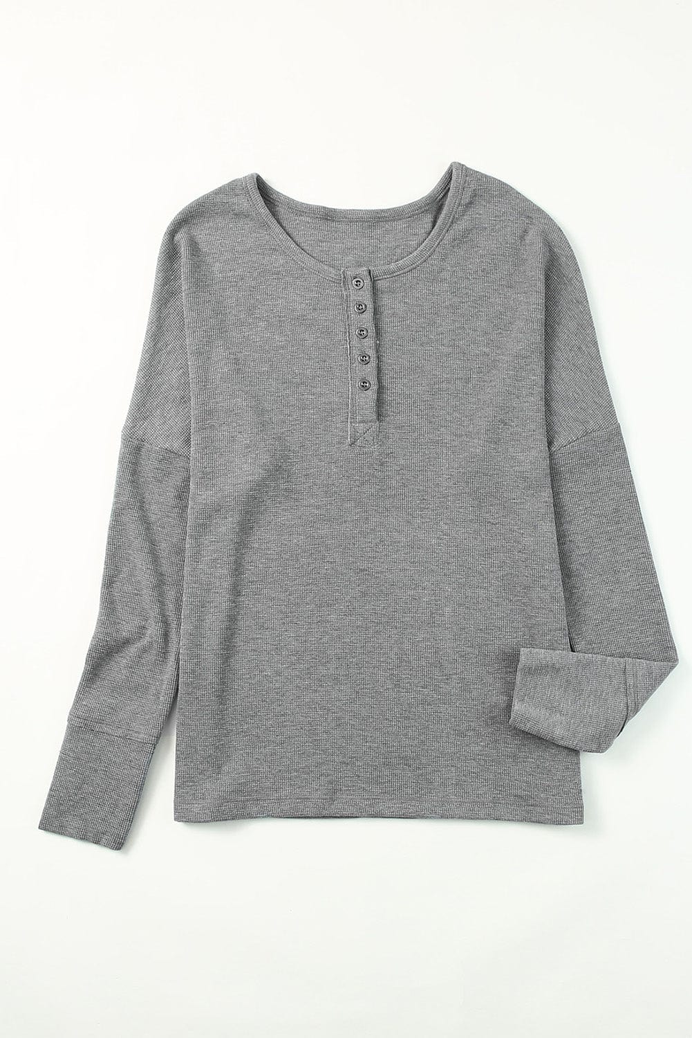 Round Neck Henley Top