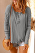 Round Neck Henley Top