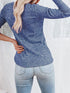 Round Neck Henley Top