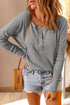 Round Neck Henley Top