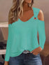 Cold Shoulder Knit Top with Bell Sleeves