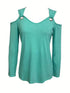 Cold Shoulder Knit Top with Bell Sleeves