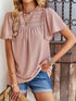 Women's Waffle Knit V-Neck Long Sleeve Tunic Top