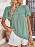 Women's Waffle Knit V-Neck Long Sleeve Tunic Top