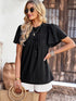 Women's Waffle Knit V-Neck Long Sleeve Tunic Top