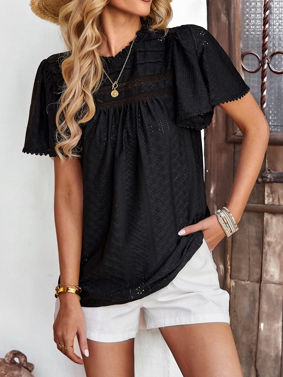 Women's Waffle Knit V-Neck Long Sleeve Tunic Top