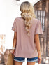 Women's Waffle Knit V-Neck Long Sleeve Tunic Top
