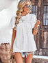 Women's Waffle Knit V-Neck Long Sleeve Tunic Top