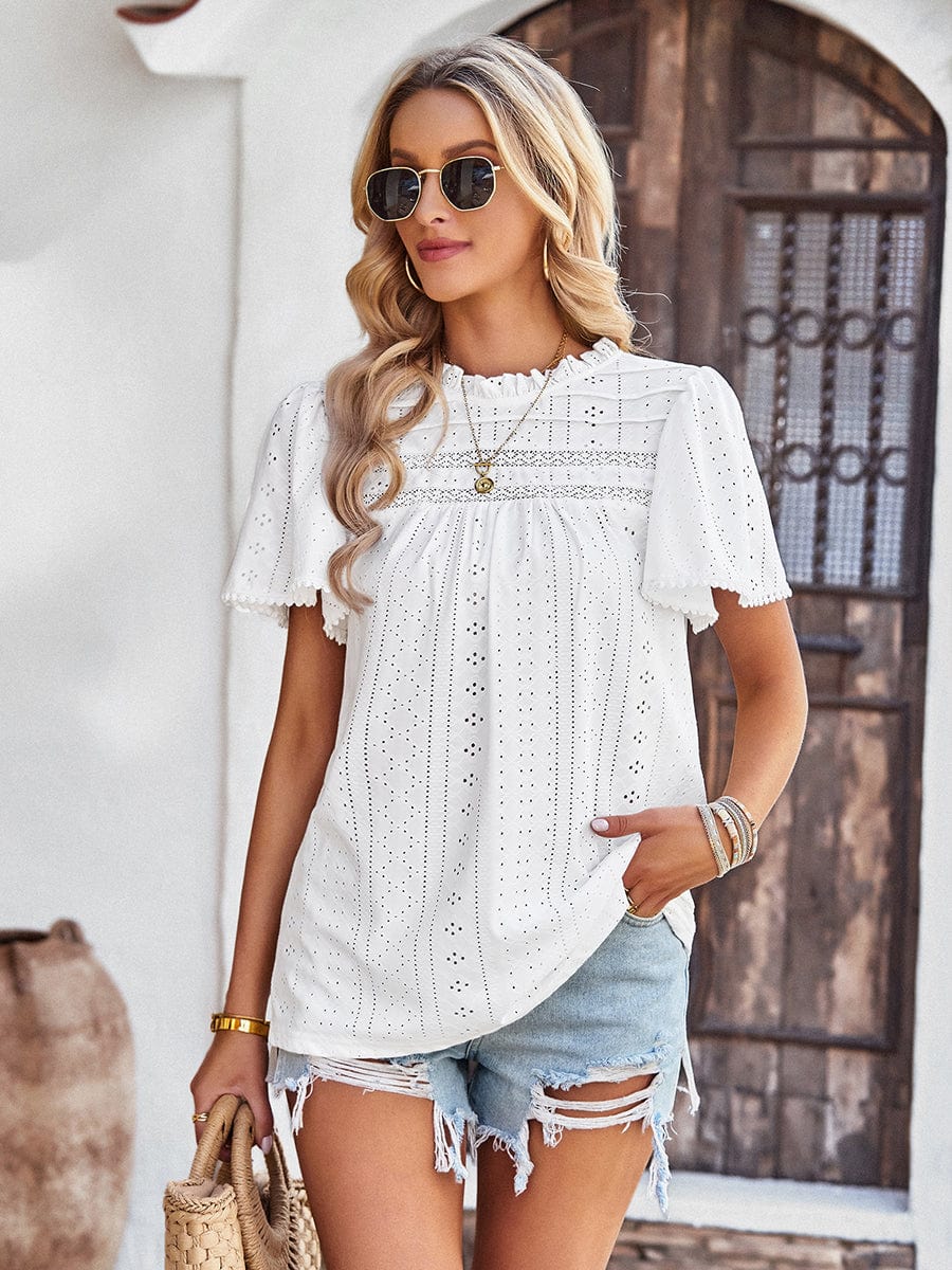 Women's Waffle Knit V-Neck Long Sleeve Tunic Top