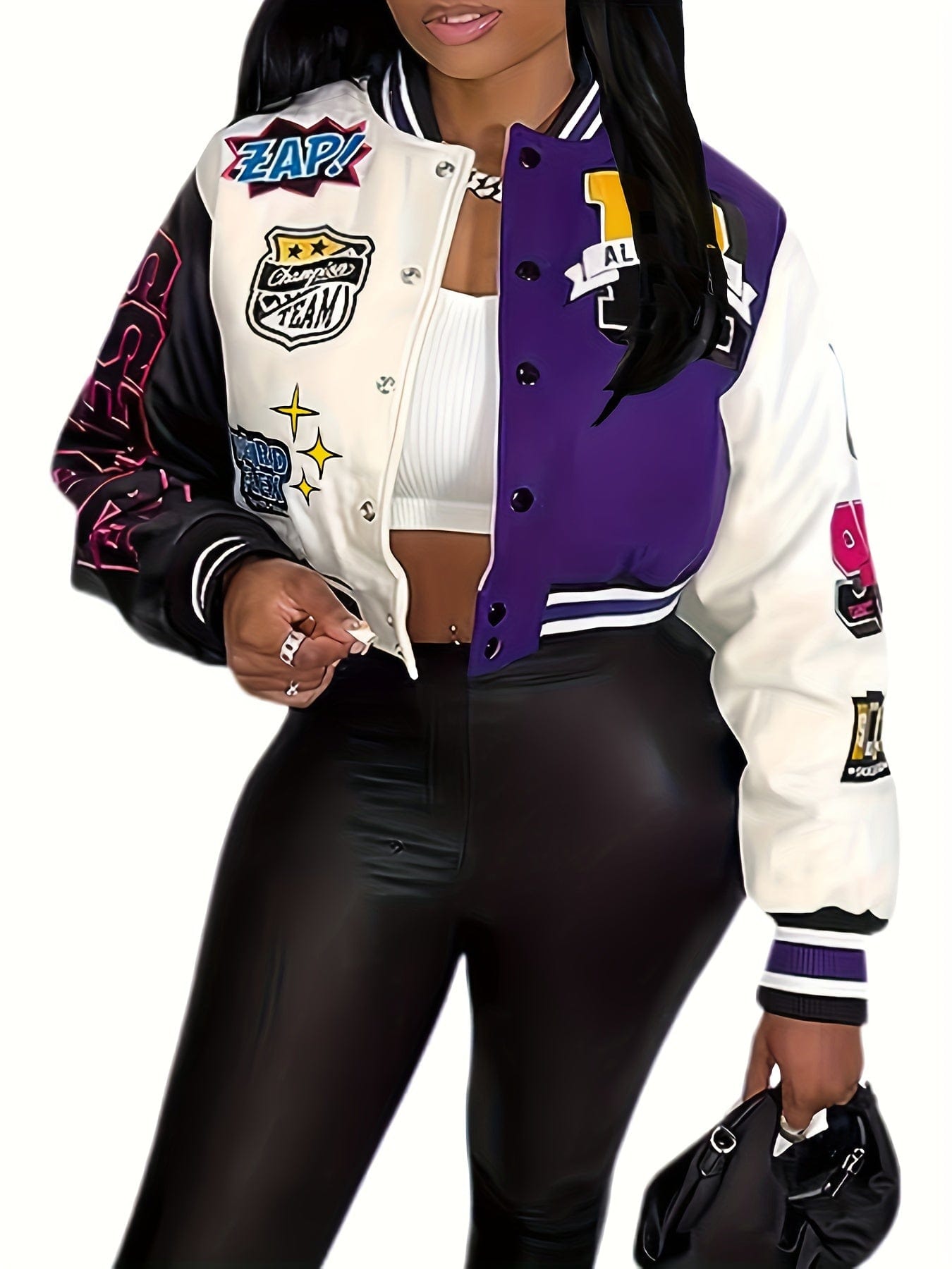 Plus Size Varsity Jacket