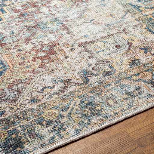 Alfombra desgastada lavable de Catigpian azul - Liquidación