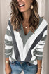 Long Sleeve V-Neck Top with Modern Design