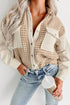 Long-Sleeve Corduroy Button-Down Shirt with Houndstooth