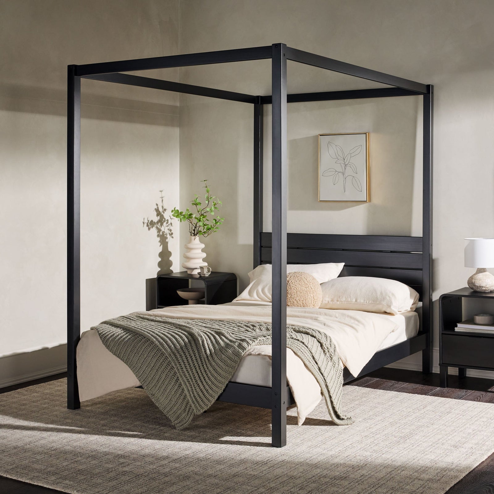 Colección de armazones de cama con dosel de madera maciza de Isla