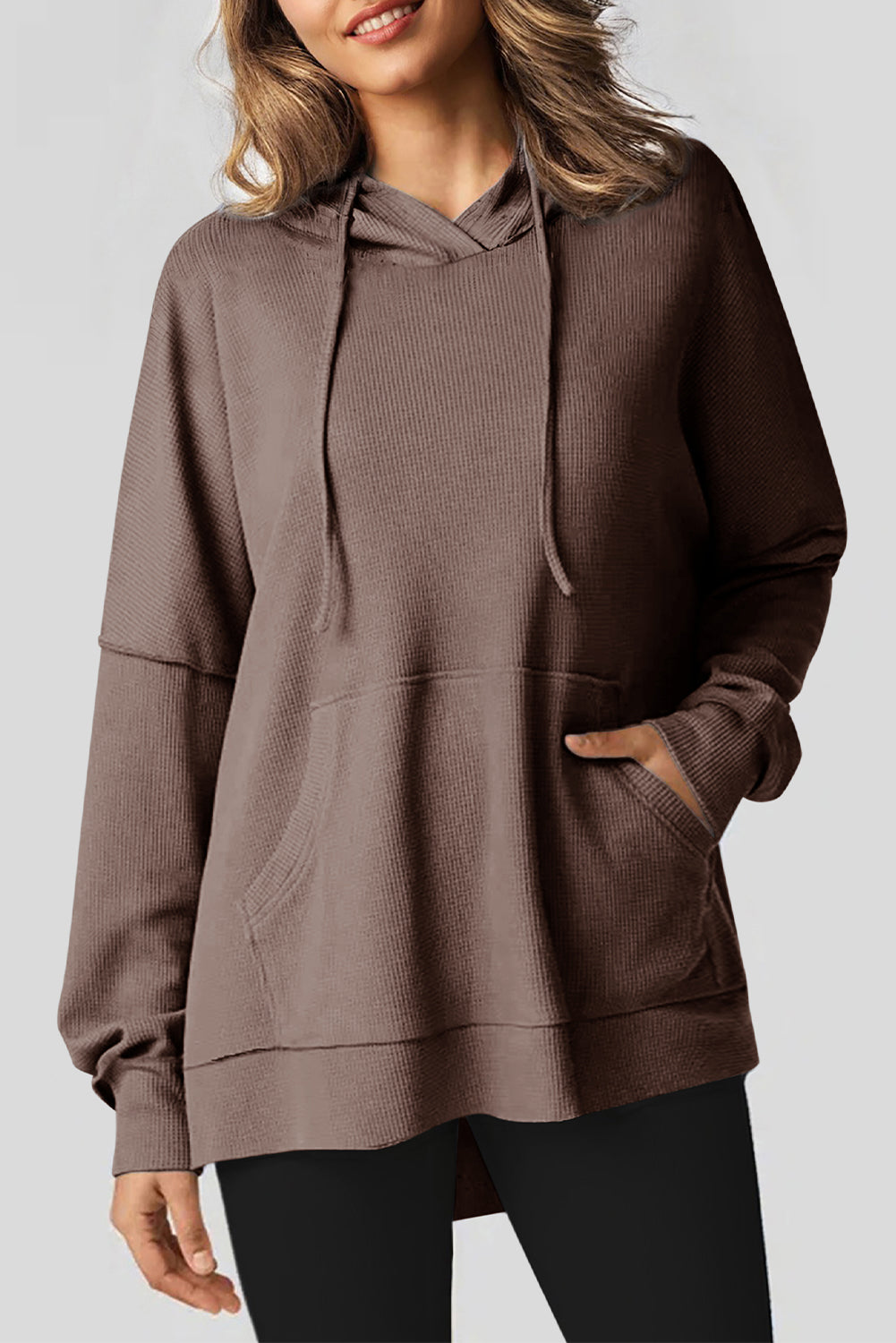 Versatile Waffle Knit Hoodie