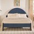 Cama Queen de metal y tapizada con cabecero arqueado Gastonia