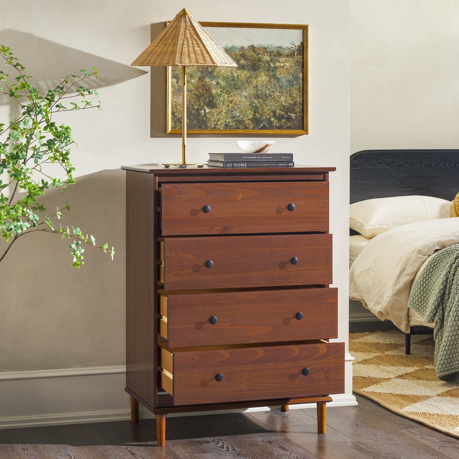 Cómoda de transición de madera maciza Spencer
