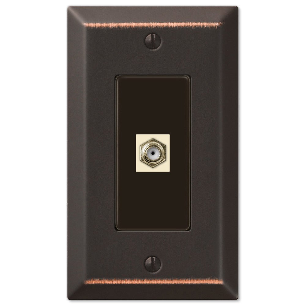 Placa de pared con conector para cable de acero envejecido de bronce centenario