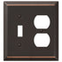 Century Aged Bronze Steel - 1 Toggle / 1 Duplex Wallplate