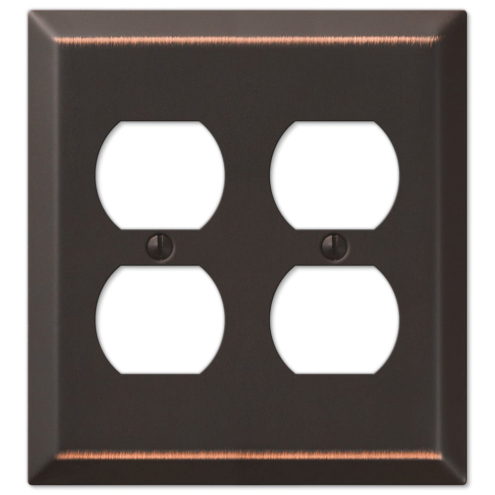 Placa de pared de acero envejecido en bronce centenario - 2 dúplex