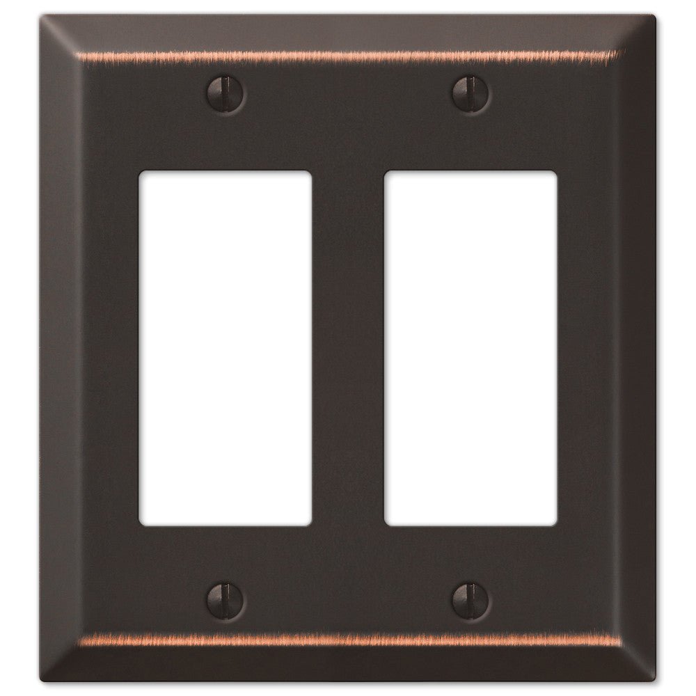 Century Aged Bronze Steel - 2 Rocker Wallplate