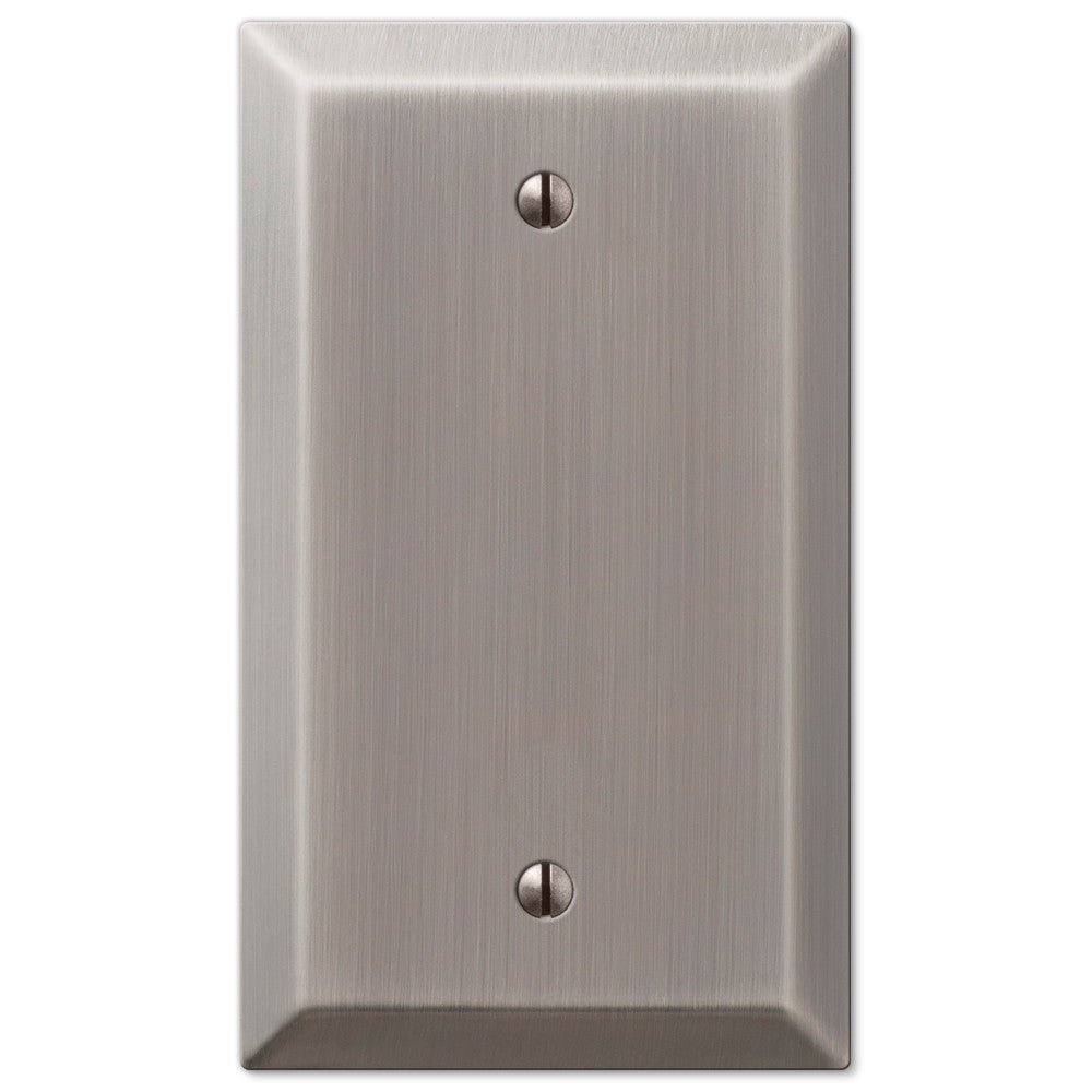 Placa de pared en blanco de acero niquelado antiguo de un siglo