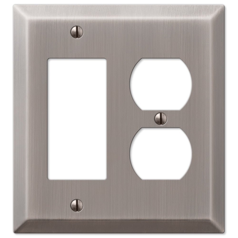 Acero niquelado Century Antique - 1 placa basculante / 1 placa de pared dúplex