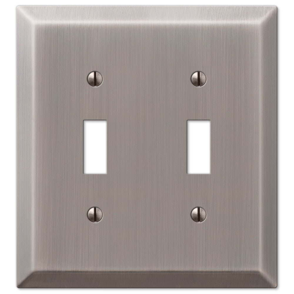 Placa de pared de acero niquelado Century Antique - 2 palancas