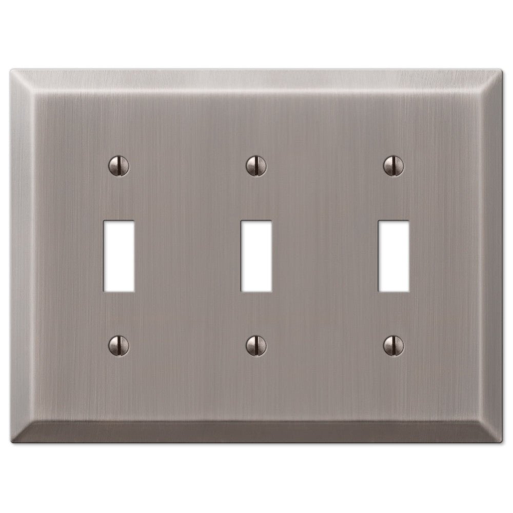 Placa de pared de acero niquelado Century Antique - 3 palancas