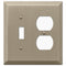 Acero bronce cepillado Century: 1 palanca/1 placa de pared dúplex