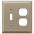 Acero bronce cepillado Century: 1 palanca/1 placa de pared dúplex