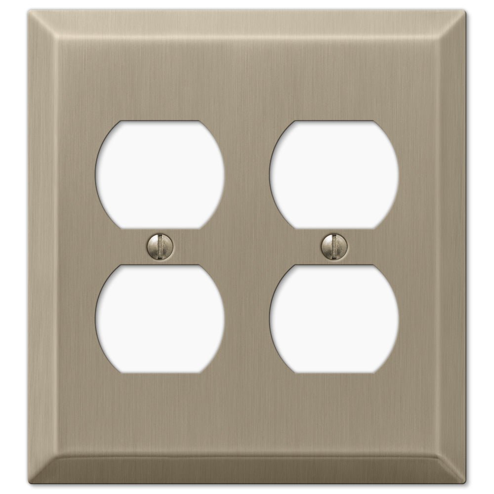 Placa de pared de acero en bronce cepillado Century - 2 dúplex
