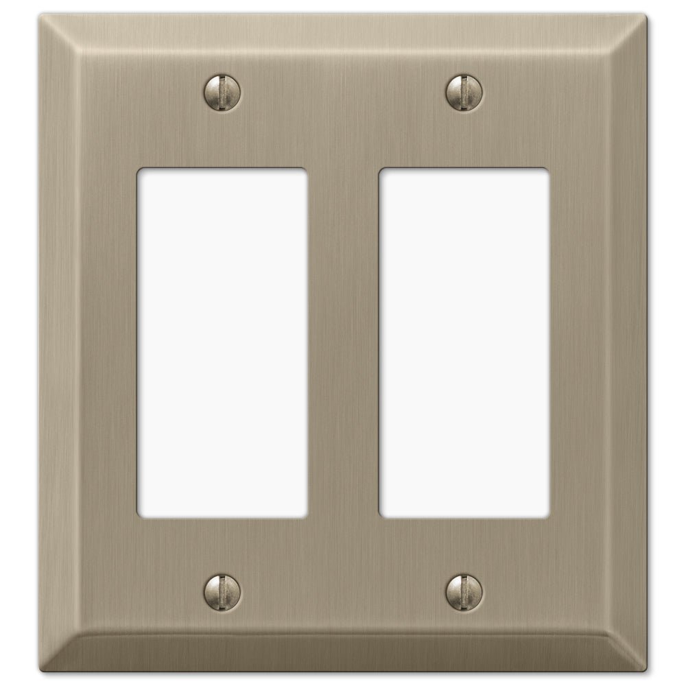 Placa de pared de acero en bronce cepillado Century de 2 balancines
