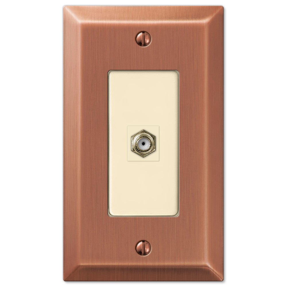 Placa de pared con conector para cable de acero de cobre cepillado Century