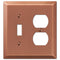 Acero de cobre cepillado Century: 1 palanca/1 placa de pared dúplex