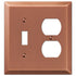 Acero de cobre cepillado Century: 1 palanca/1 placa de pared dúplex
