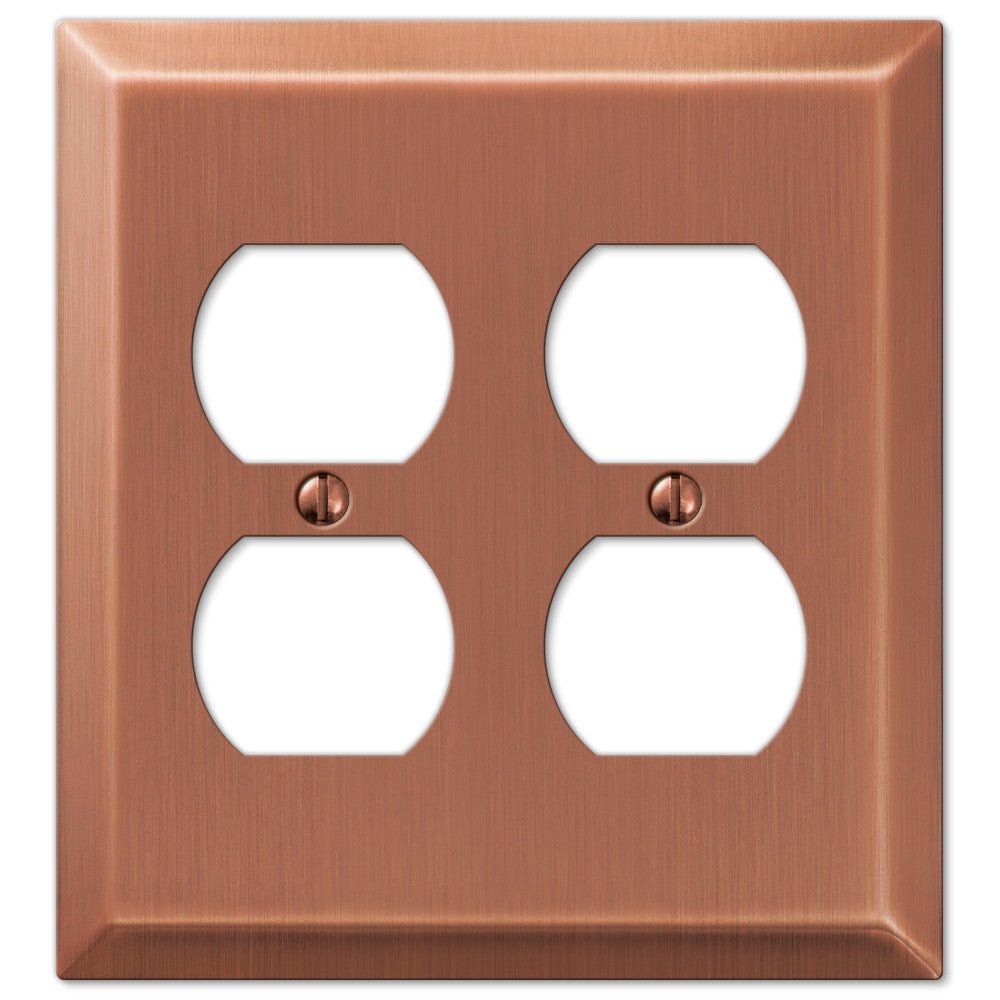 Century Brushed Copper Steel - 2 Duplex Wallplate