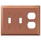 Placa de pared de acero de cobre cepillado Century: 2 palancas y 1 dúplex
