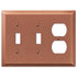 Placa de pared de acero de cobre cepillado Century: 2 palancas y 1 dúplex