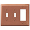 Placa de pared de acero de cobre cepillado Century: 2 palancas y 1 palanca basculante