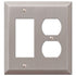 Acero con níquel cepillado Century: 1 interruptor basculante/1 placa de pared dúplex