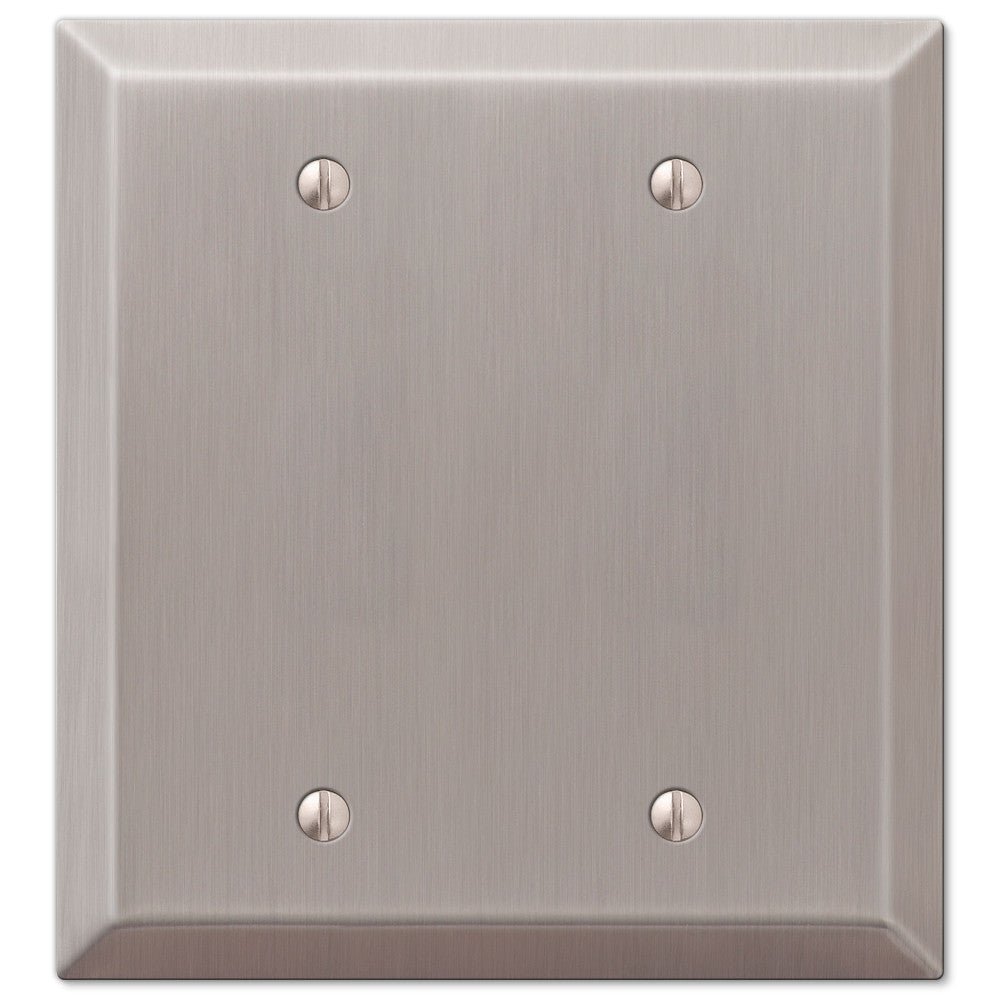 Placa de pared en blanco Century de acero niquelado cepillado - 2