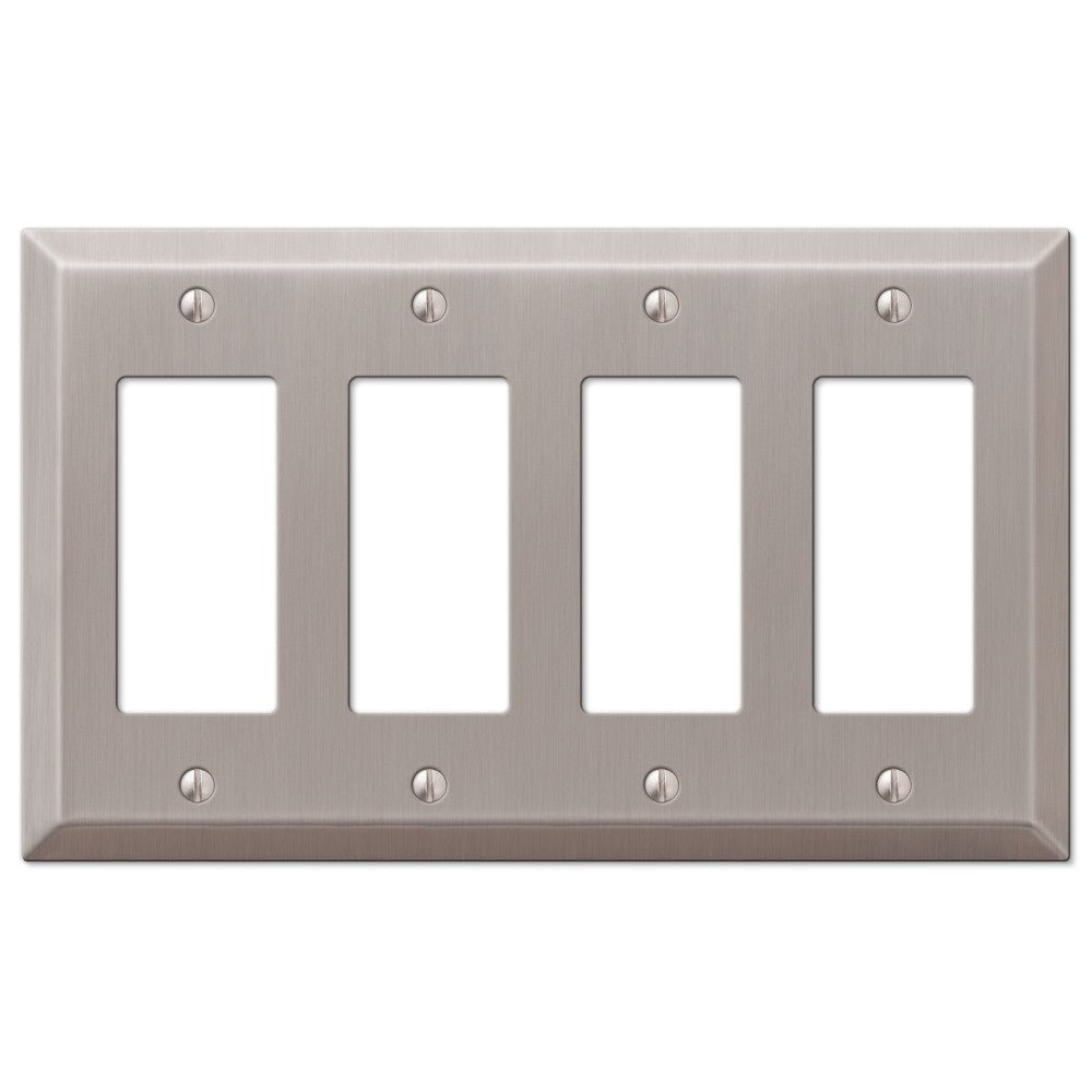 Placa de pared de 4 balancines de acero niquelado cepillado Century