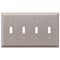Placa de pared Century de acero niquelado cepillado con 4 palancas