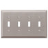 Placa de pared Century de acero niquelado cepillado con 4 palancas
