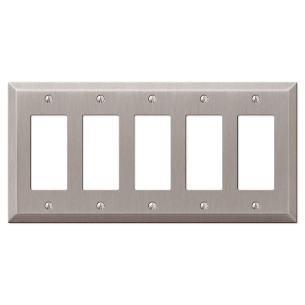 Placa de pared de 5 balancines de acero niquelado cepillado Century