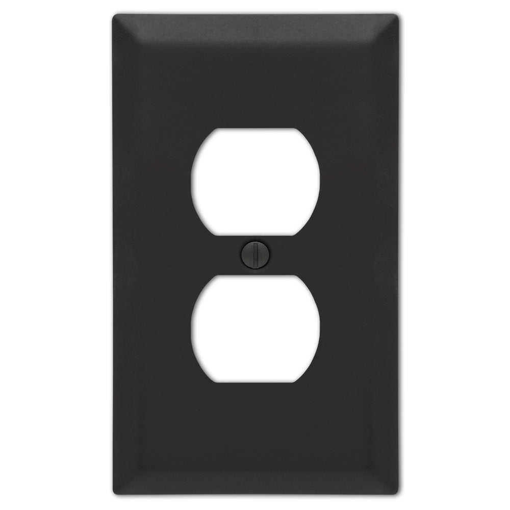 Placa de pared dúplex Century Matte Black Steel - 1